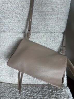 Kara Leather Crossbody Bag in Taupe